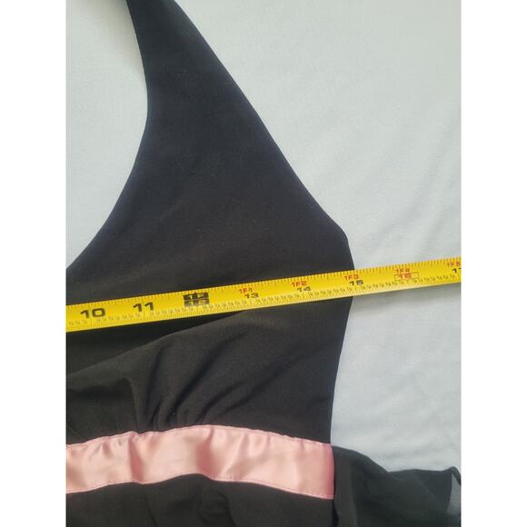 VTG Y2K Babydoll Halter Tiered Dress Size 8 Fairy Grunge Balletcore Coquette - Picture 3 of 6